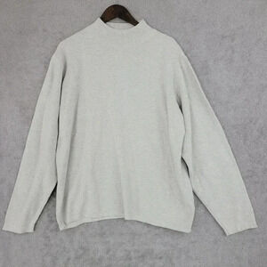 Eddie Bauer Men's Tall L Beige Long Sleeve Sweatshirt Mock Neck 30CT